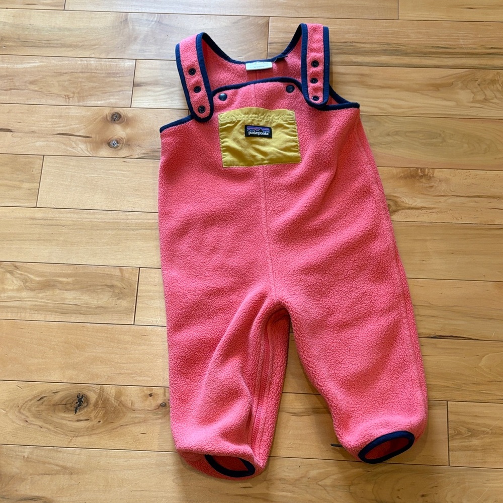 Patagonia Pink Fleece Kids Overalls